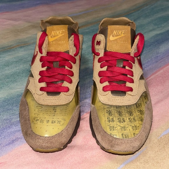 Nike Air Max 1 x CLOT 'Kiss of Death' Brown Sneakers size 9 - Picture 2 of 8